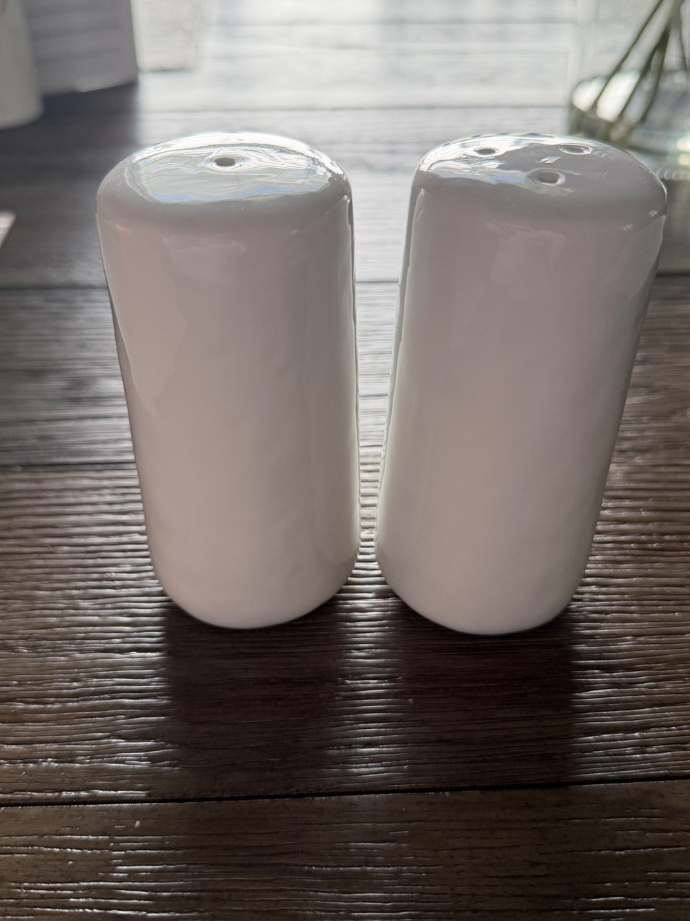 Crate&Barrel White Ceramic Salt and Pepper Set